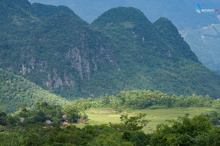 Riding motorcycle to Pu Luong, Vietnam